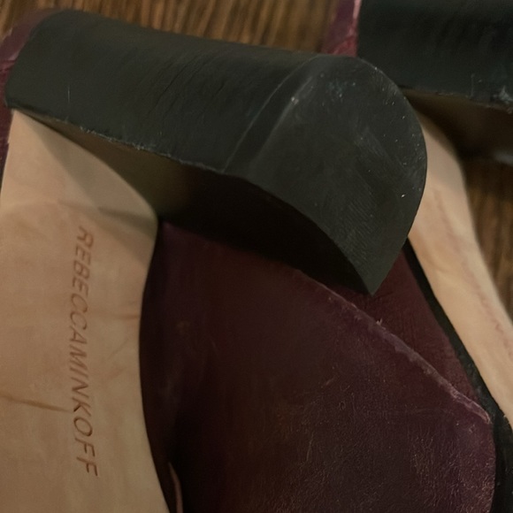 Rebecca Minkoff wine colored slides beautiful Rich leather - Picture 6 of 7